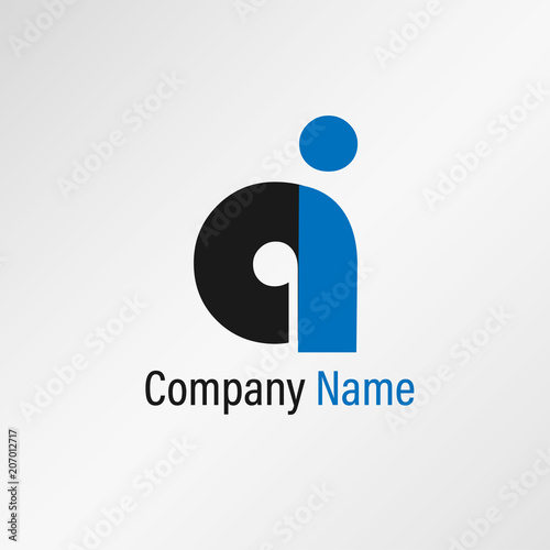 Initial Letter AI Logo Template Vector Design
