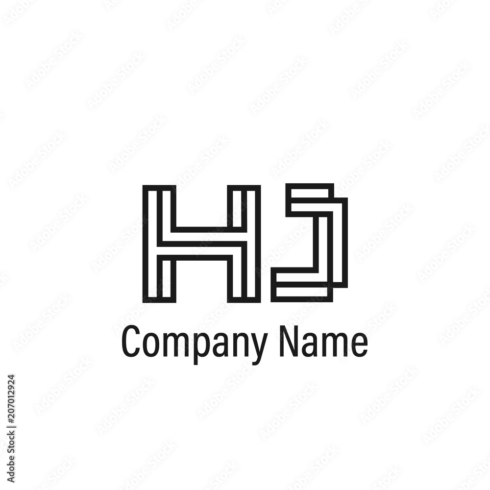 Initial Letter HJ Logo Template Vector Design