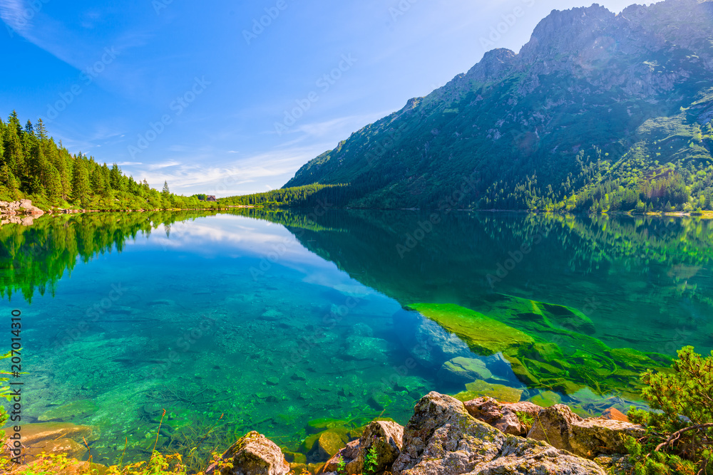 transparent water of a beautiful lake in the Tatras Sea Eye