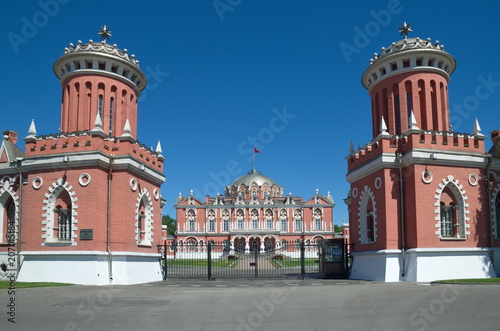 Petrovsky travelling palace is an example of Russian neo-Gothic architecture, designed by famous Russian architect Matvei Kazakov in 1782, Moscow, Russia photo