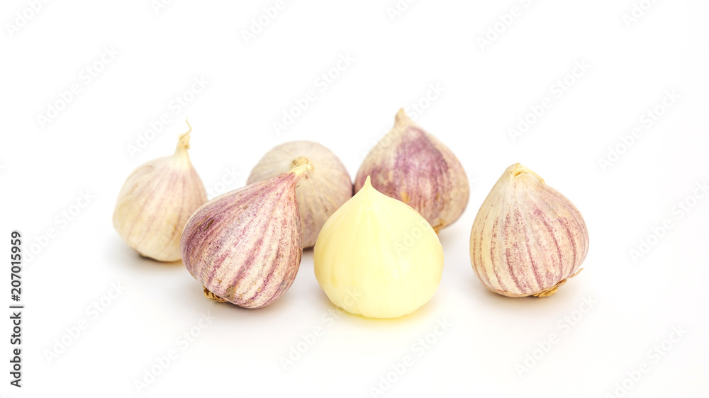 Obraz premium Elephant Garlic (Allium Sativum Linn.) on a white background.