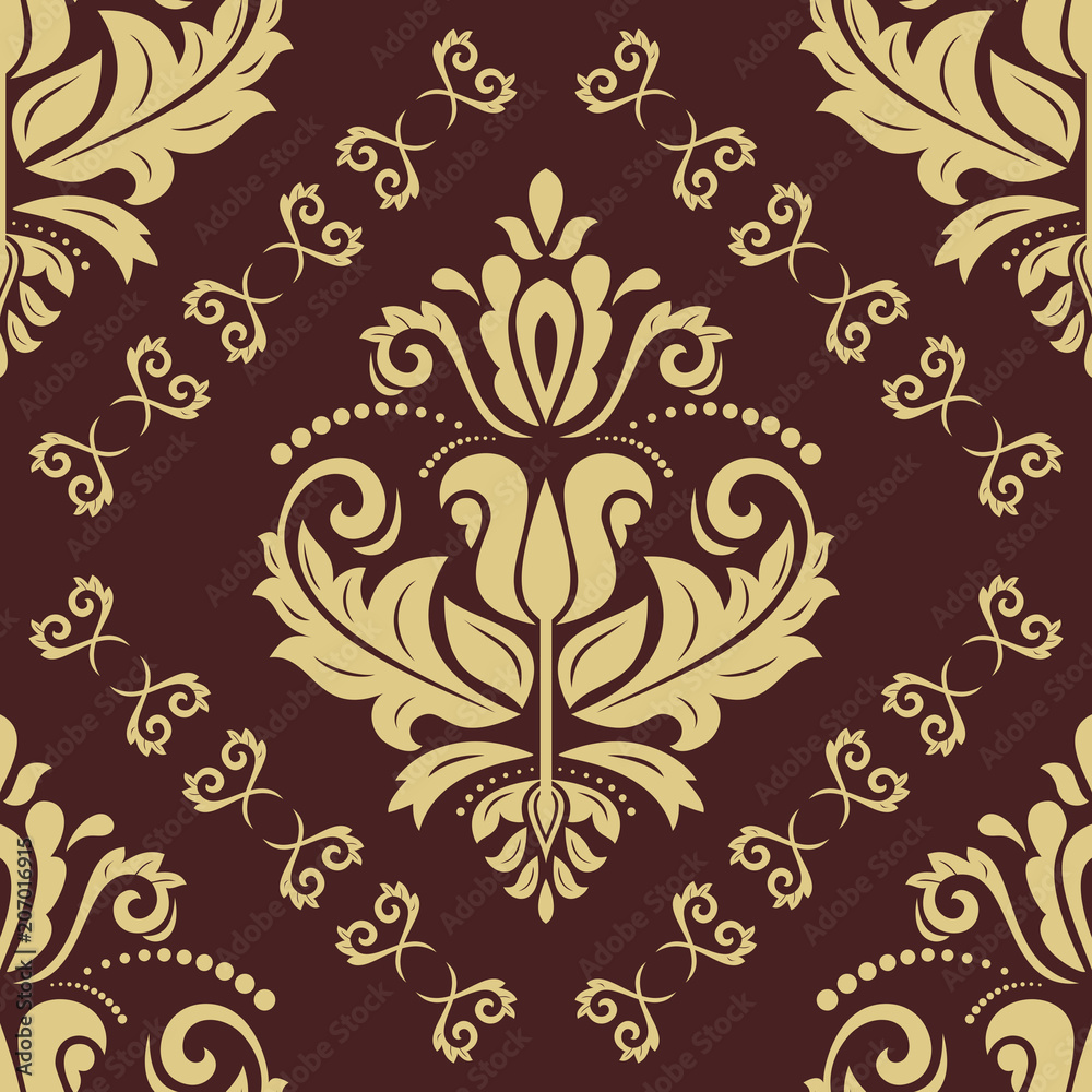 Orient vector classic golden pattern. Seamless abstract background with vintage elements. Orient background. Ornament for wallpaper and packaging Orient vector classic golden pattern. Seamless abstract background with vintage elements. Orient background. Ornament for wallpaper and packaging