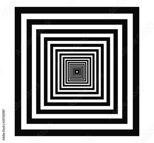 Black and white square optical illusion