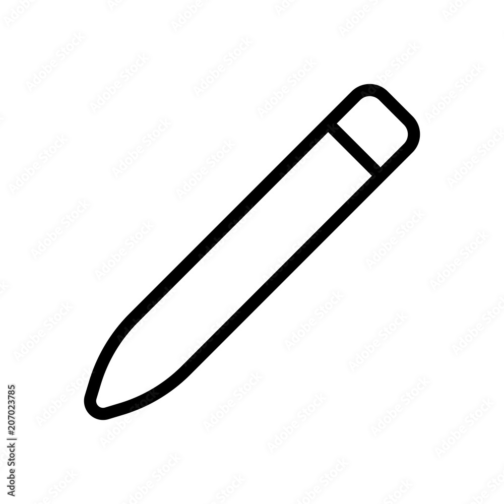 Simple pencil. Linear, thin outline Simple pencil. Linear, thin outline