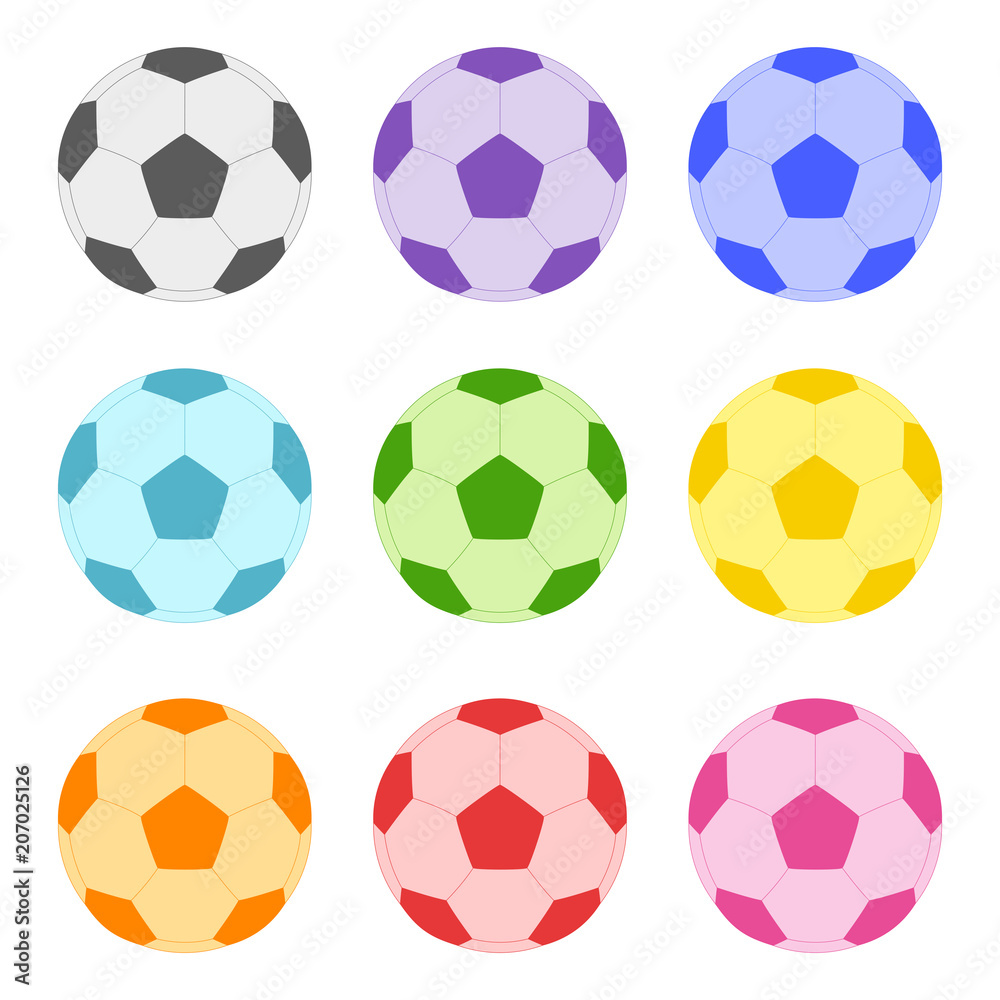 サッカーボール イラストセット Stock Vector Adobe Stock