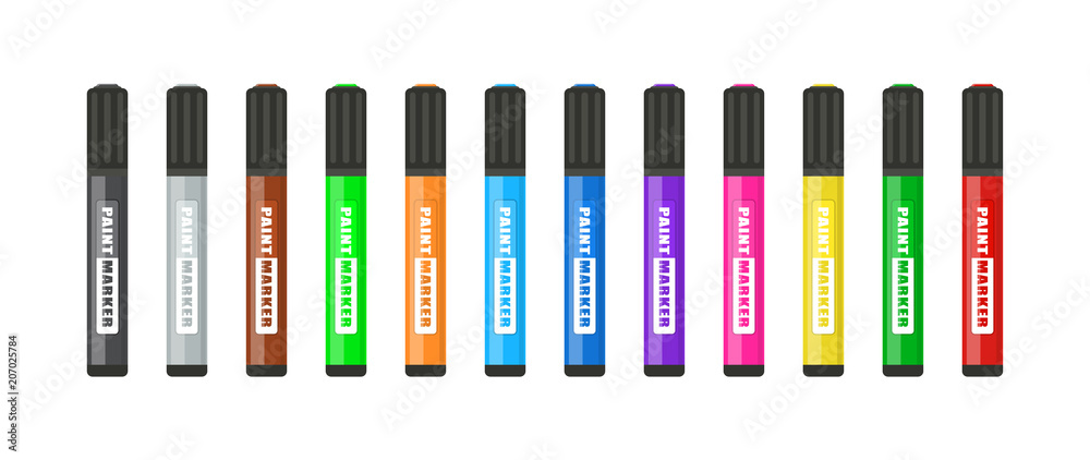 Vector illustration. Set of markers. Flat design. Vector illustration. Set of markers. Flat design.