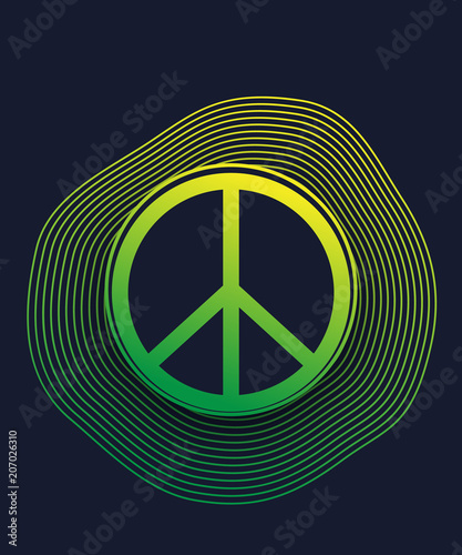 peace sign, vector poster, dark