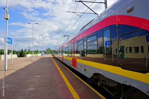  Railway Station - Station .Train carrying passengers. International and regional train 