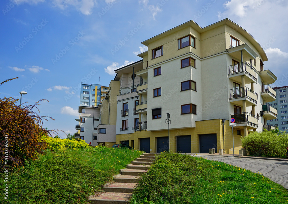 New modern housing estate. Architecture of the city of Lodz, Poland
New modern housing estate. Architecture of the city of Lodz, Poland