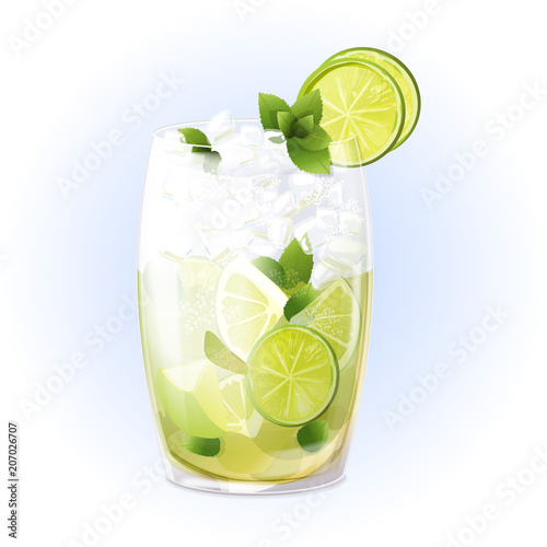 Summer cocktail vector illustration