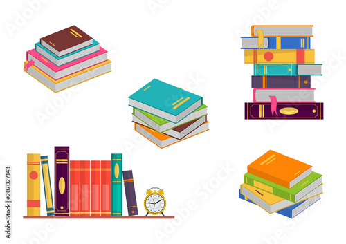 Vector illustration. Set of educational books.