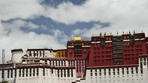 Potala Palace Time Lapse. Dalai lama place. Lhasa, Tibet