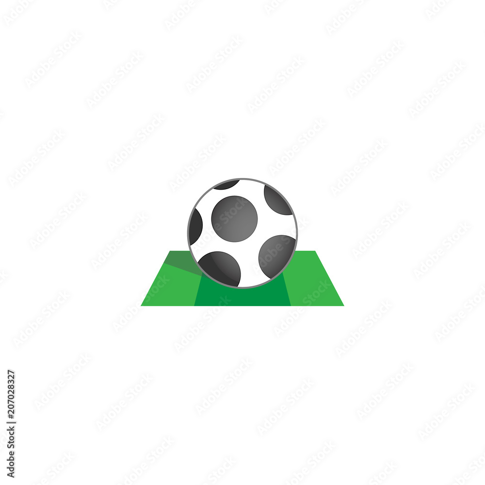 Icon of a soccer ball on a green field Icon of a soccer ball on a green field