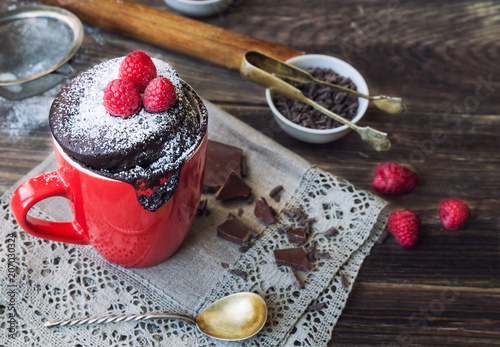 Quick chocolate cake in mug