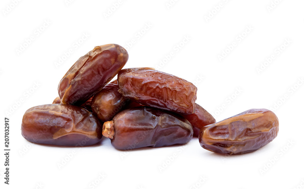 Dried sweet dates isolated on a white backgrounds 