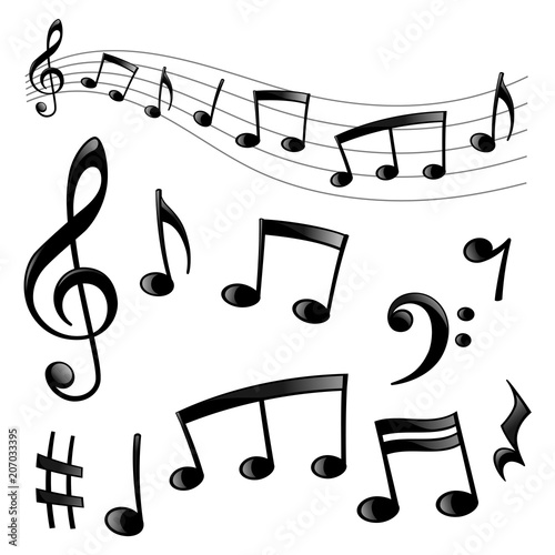 Set of musical signs