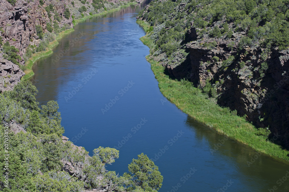 The bend of the green river cutting through the browns park canyon area. 