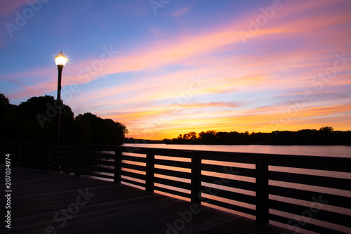 Sunset over the river photo