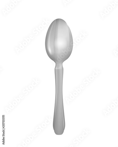 A metal spoon isolated on white background. Vector illustration.