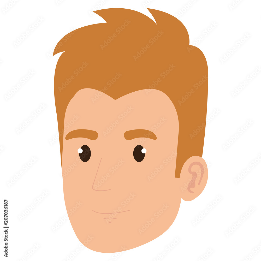 Fototapeta premium young man head avatar character vector illustration design