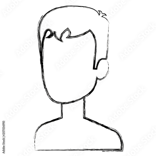 young man shirtless avatar character vector illustration design