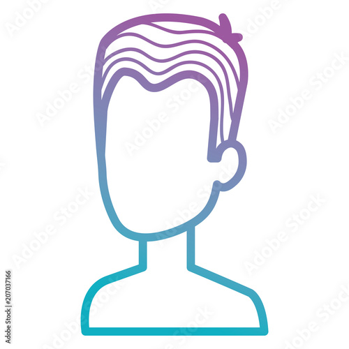 young man shirtless avatar character vector illustration design