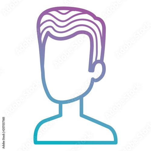 young man shirtless avatar character vector illustration design