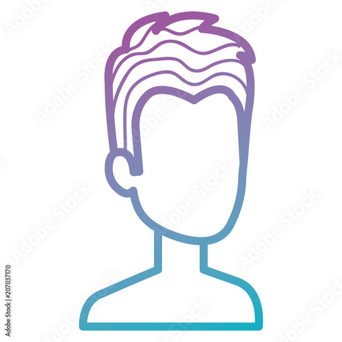 young man shirtless avatar character vector illustration design