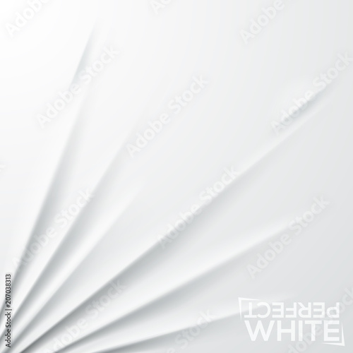 White fabric stretched to bottom left corner.