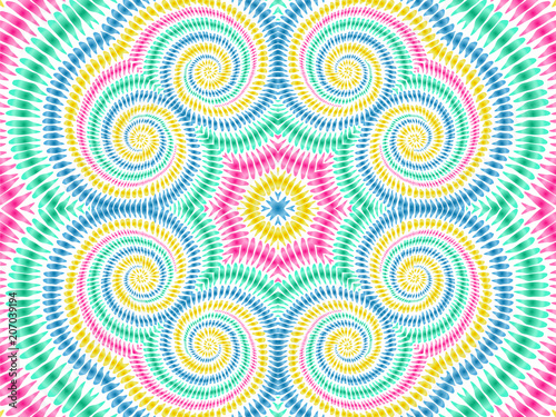 Boho tie dye background. Shibori. Hippie style. Batik. Ikat texture. Fashion background. Watercolor effect vector. Hippie rainbow ornament. Colorful abstract. Ethnic design.