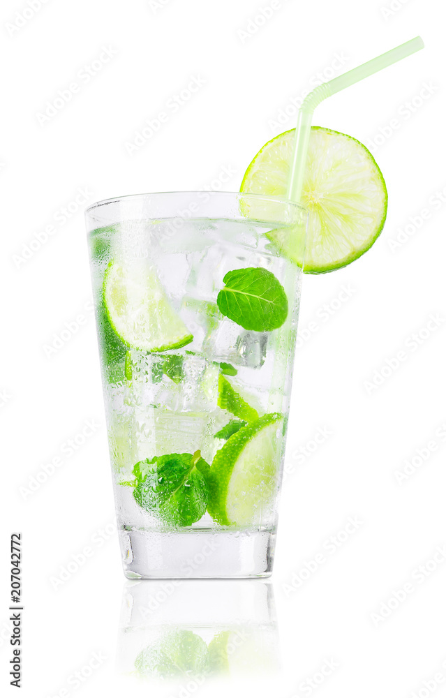 glass of cold lemonade with straw isolated on white glass of cold lemonade with straw isolated on white