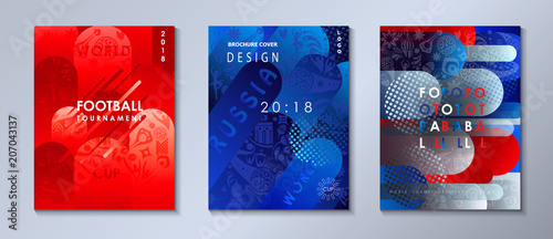 Soccer world international competition abstract  brochure covers, banners set. Dynamic concept modern design, sports, football symbols, soccer ball, Paris 2024 flag color pattern vector template