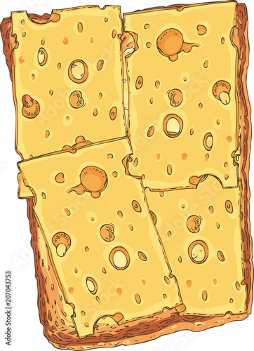 Sandwich. Toasted Sliced Bread with Cheese