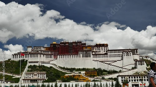 Potala Palace Time Lapse. Dalai lama place. Lhasa, Tibet