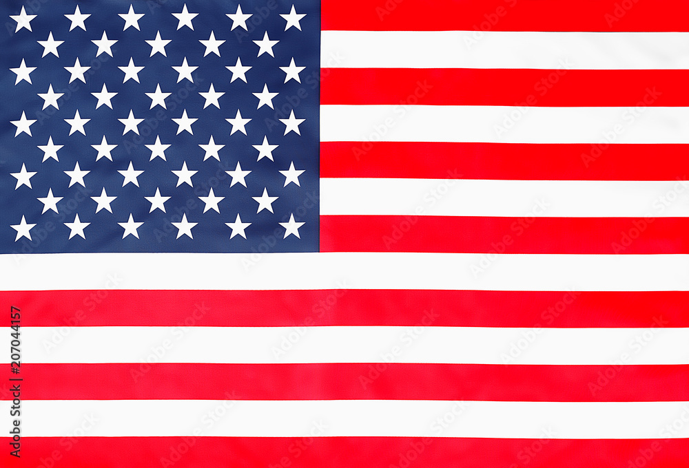 Fototapeta premium Starry Striped American Flag top view