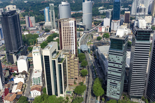 Photography Kuala Lumpur cityscape with skyscrapers in downtown