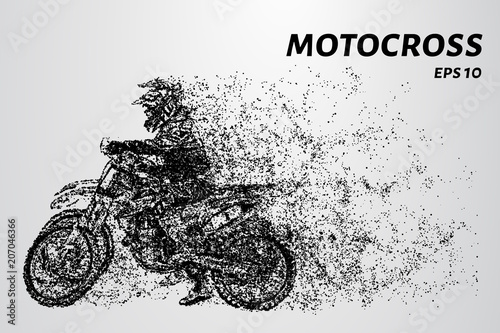 Motocross particles. Motocross competition. Two motorcyclists race