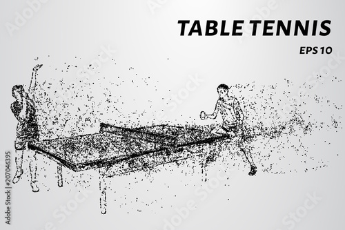 Particle table tennis. Table tennis consists of circles and dots.