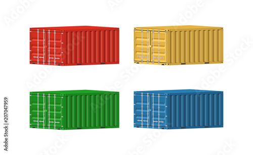 Vector illustration. Set of containers isolated on white background.