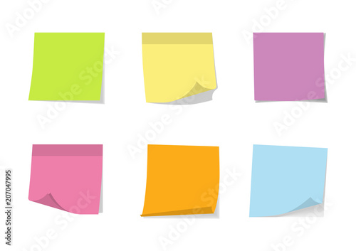 Wallpaper Mural Vector illustration. Set of different colored sheets for notes. Torontodigital.ca