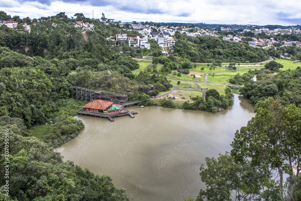 Fototapeta premium Curitiba, Parana, Brazil, Tangua Park and city panoramic view