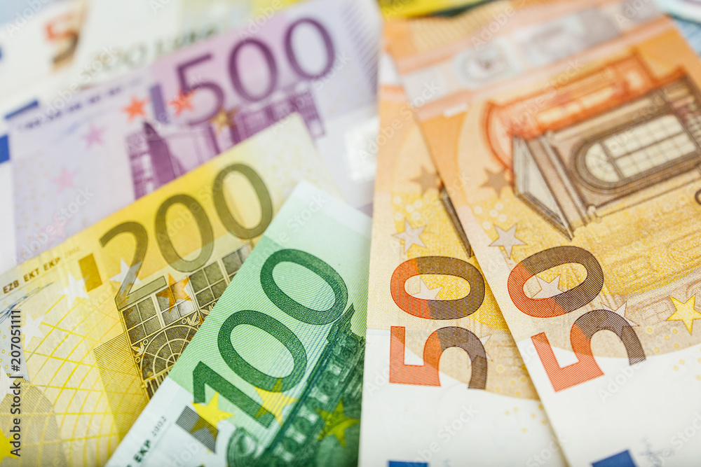 Background of euro bills. Shallow focus. Background of euro bills. Shallow focus.