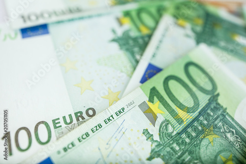 Background of euro bills. Shallow focus.