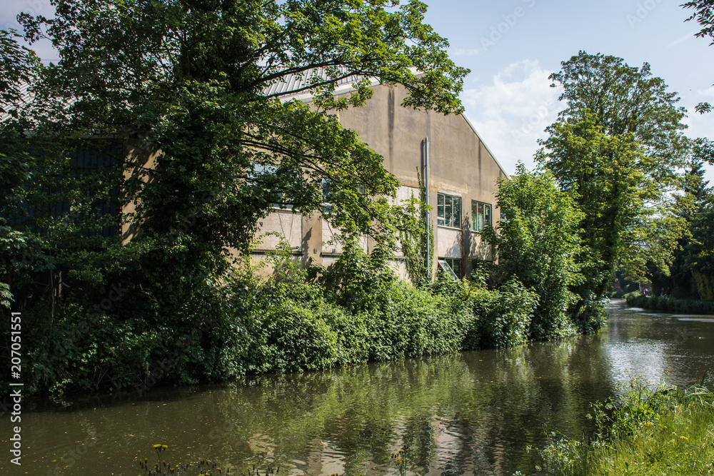 Obraz premium Building By River