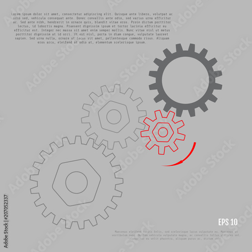 Business and industry concept. Gears. Infographic vector template