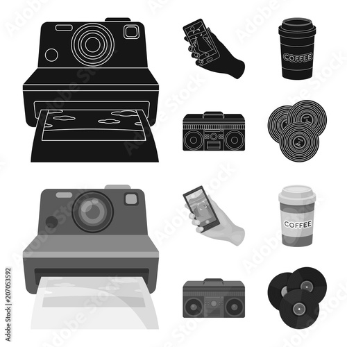 Hipster, fashion, style, subculture .Hipster style set collection icons in black,monochrom style vector symbol stock illustration web.