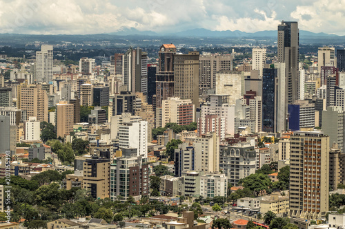 Skyline of Curitiba city in Parana State photo