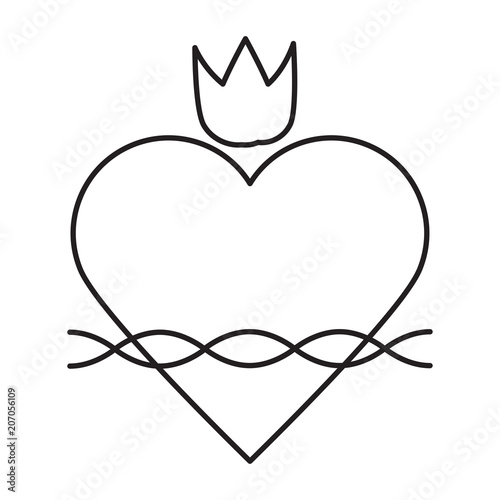 sacred heart line icon