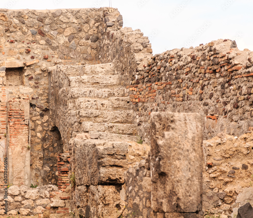 Steps to Upper Floor in Pompeii Home