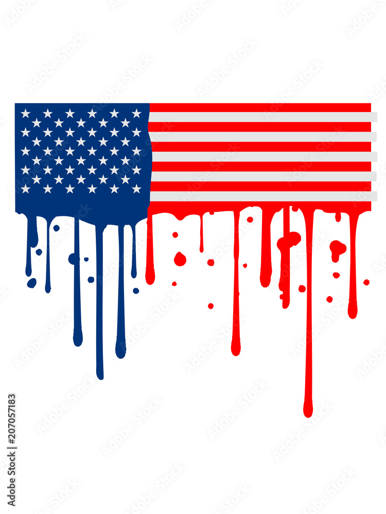Usa Amerika Vereinigte Staaten Tropfen Klecks Stempel 3 Farben Nation Blau  Weiß Rot Flagge Design Logo Cool Stock Illustration | Adobe Stock